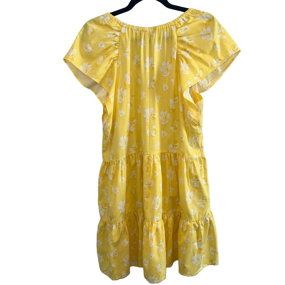 NWT Banana Republic MEDIUM Tiered Hem Yellow Dress - Picture 6 of 11